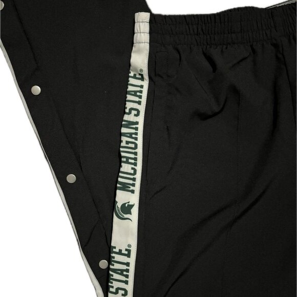 GAME NWT Womans Black MSU Michigan State Tear Away Swishy Pants SZ S - Picture 5 of 7